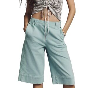 Anthropologie Maeve Tea Towel Denim Bermuda Shorts